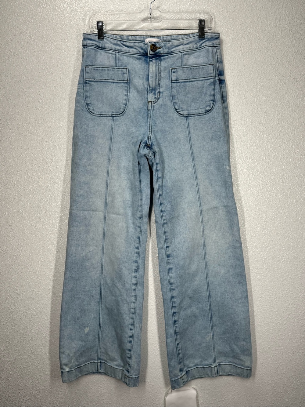 Laura Conrad LC Bleach Wash Wide Leg Super High Rise 12 Inseam 31”